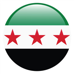 Flag of Syria. Syria round flag logo icon computer vector illustration design