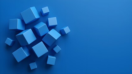 Obraz premium Creative space of blue cubes