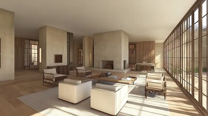 Modern Minimalist Living Room Design Featuring Natural Light