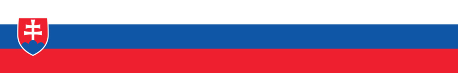 Flag of Slovakia. Slovakia flag long banner digital vector illustration