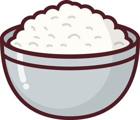 밥이 담긴 그릇의 일러스트