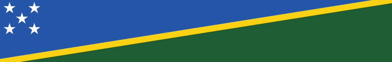 Flag of Solomon Islands. Solomon Islands flag long banner digital vector illustration