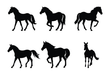 Horse Bundle Silhouette Clipart