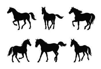 Horse Bundle Silhouette Clipart