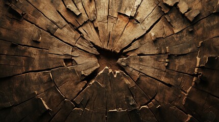 Processed collage of old cracked brown wood material texture. Background for banner, backdrop or texture for 3D mapping