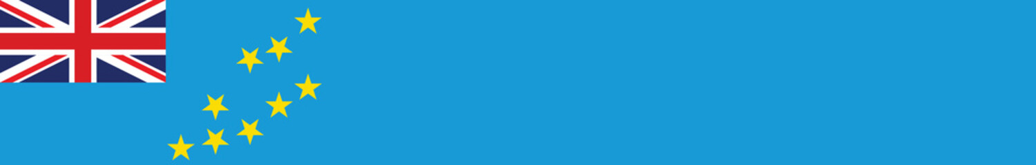 Fototapeta premium Flag of Tuvalu. Tuvalu flag long banner digital vector illustration