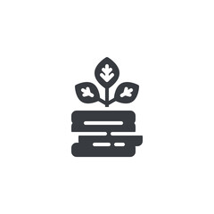Plant growing from a coin stack vector icon