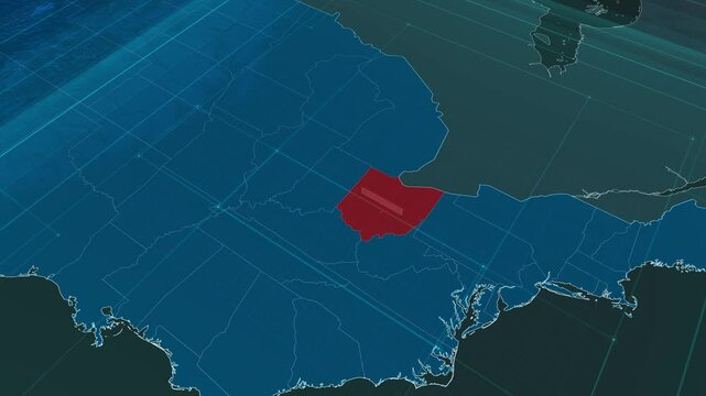 Zoom in to the map of Ohio state, with text and textless