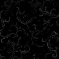 Abstract Dark Swirls and Elegant Decorative Ornaments Illustration in Artistic Gothic Theme Design