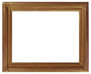 Wooden picture frame in PNG format on a transparent background.