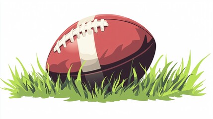 Rugby Ball Isolated on White Background Vector Illustration