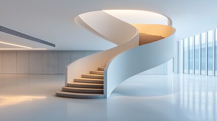 Stunning spiral staircase in a modern building a perfect blend of design and functionality