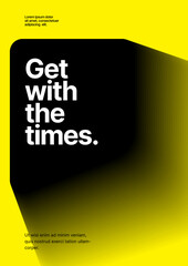 Font and paper product with fluted glass effect used for message. Layout template with fluid gradient background for flyer, poster or banner. 