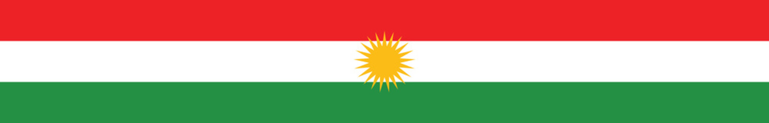 Flag of Iraqi Kurdistan. Iraqi Kurdistan flag long banner digital vector illustration