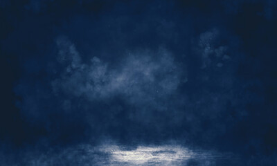 Empty fog room with floor Abstract stage of dark room concrete floor stage background