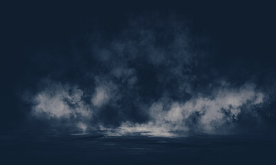 Empty fog room with floor Abstract stage of dark room concrete floor stage background