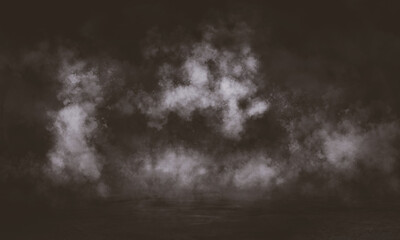 Empty fog room with floor Abstract stage of dark room concrete floor stage background
