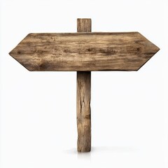 Naklejka premium Rustic Wooden Arrow Sign Blank, Isolated, Direction, Pointer, Signpost. Wood, arrow