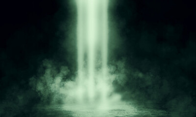 Empty fog room with floor Abstract stage of dark room concrete floor stage background