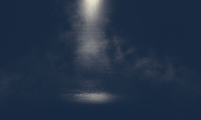 Empty fog room with floor Abstract stage of dark room concrete floor stage background