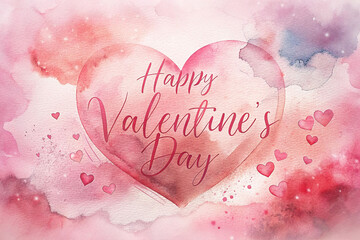 Watercolor Valentine s Day , pink, romantic, background