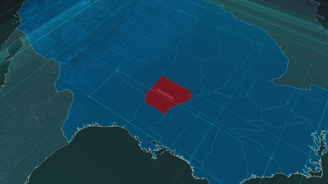 Zoom in to the map of Arkansas state, with text and textless