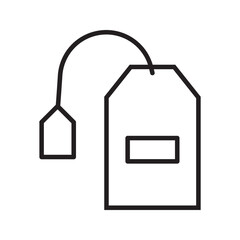 Tea bag icon. Teabag vector symbol. Herbal drink packaging label isolated illustration.
