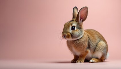 Obraz premium Small Netherland Dwarf rabbit, fluffy fur, alert expression , pet, house pet