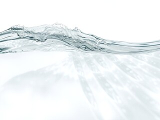 A dynamic wave of crystal-clear water