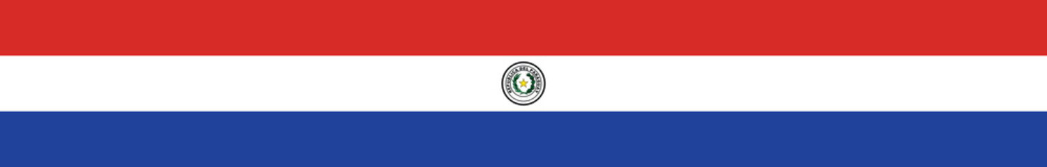 Obraz premium Flag of Paraguay. Paraguay flag long banner digital vector illustration