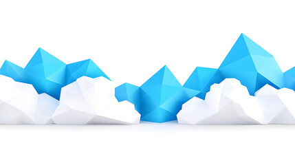 Abstract Low Poly Mountains and Clouds Scenery