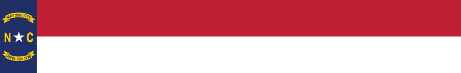 Flag of North Carolina. North Carolina flag long banner digital vector illustration