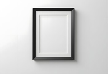 Black frame on the white wall and floor 3d rendering
