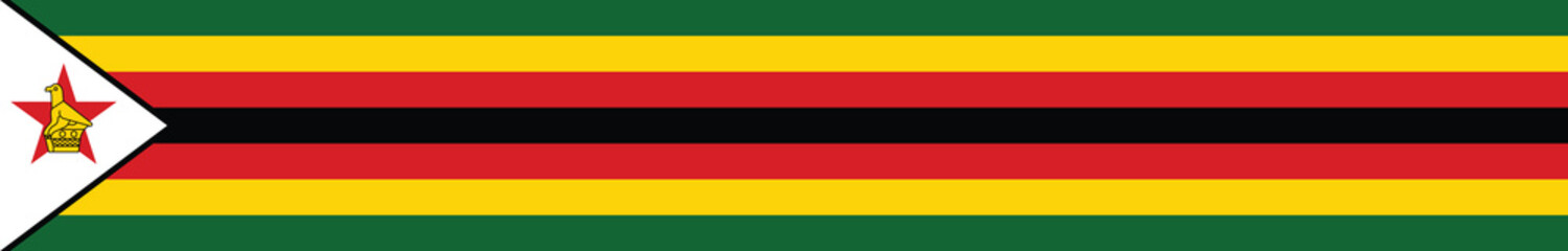 Obraz premium Flag of Zimbabwe. Zimbabwe flag long banner digital vector illustration