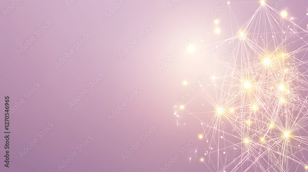 Poster abstract network of glowing connections with nodes and lines representing data communication