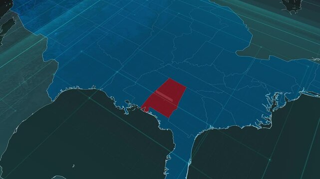 Zoom in to the map of Alabama state, with text and textless