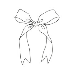 Elegant hand-drawn bow design suitable for various creative projects and events