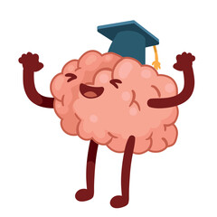 Kawaii-style brain icon vector image with a white background