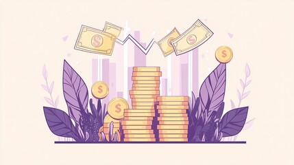 Money and Finance Vector Illustration for Business and Budget