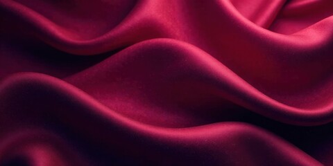 Obraz premium Deep Crimson Silk Drapery Luxurious Fabric Texture with Soft, Elegant Waves and Rich Color Saturation