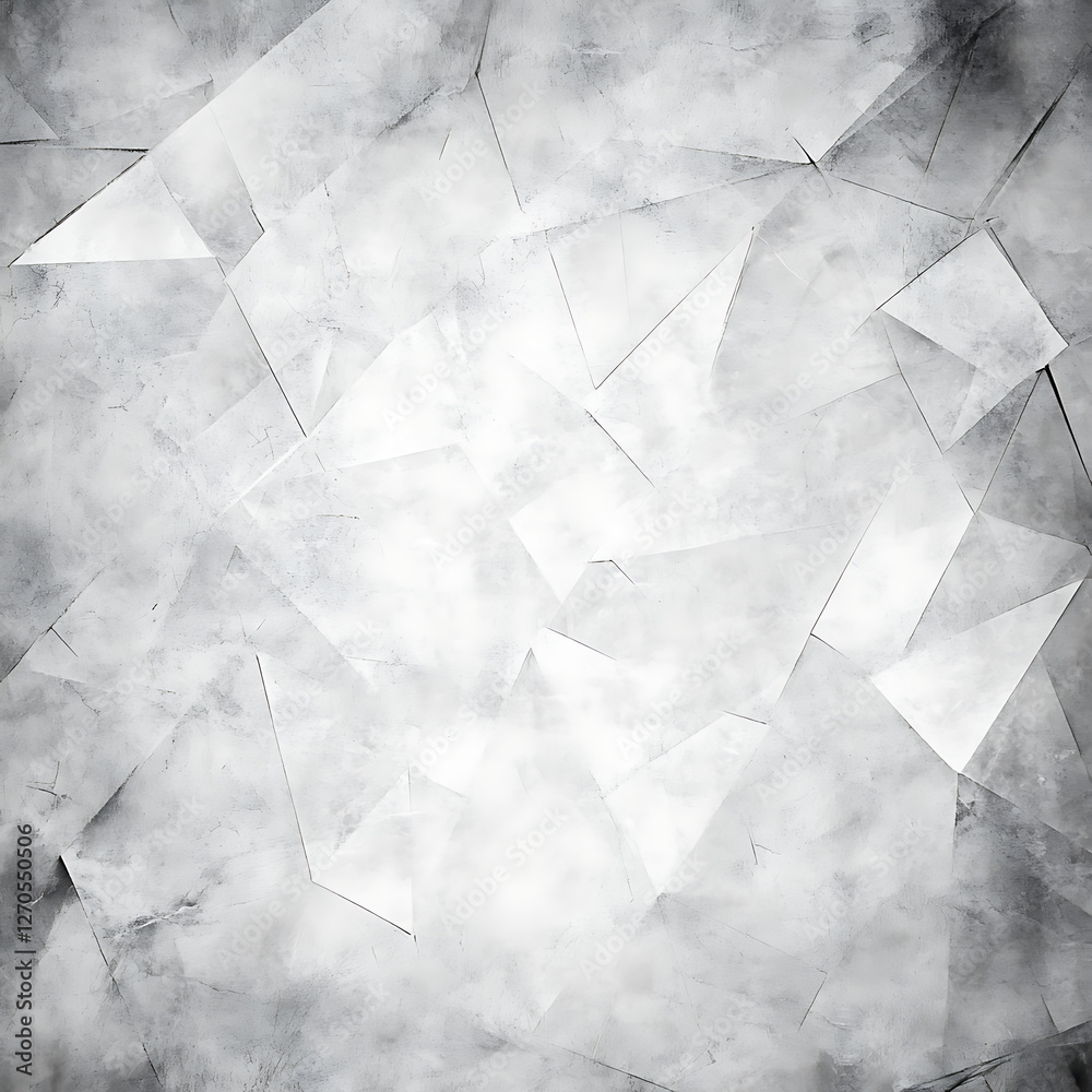 Poster abstract white and gray geometric pattern with textured triangular surfaces and modern art style