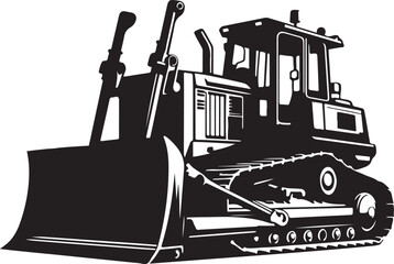 Bulldozer silhouette vector on a white background © Ismail
