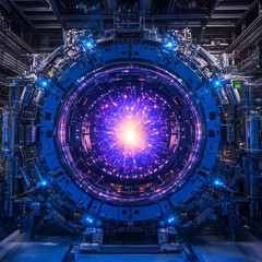 Fototapeta premium Advanced Technological Portal Activation Device With Energetic Burst and Circular Structure