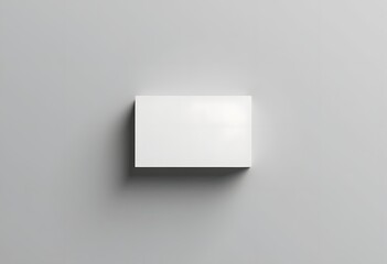 Business card mockup. Stack of business cards on white background. View directly above. 3d illustration
