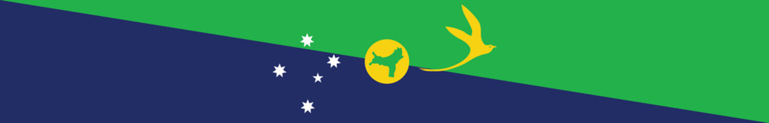 Fototapeta premium Flag of Christmas Island. Christmas Island flag long banner digital vector illustration
