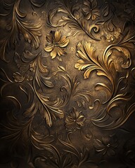 Captivating Floral Patterns and Textures on a Luxurious Gold Background for Modern Design Inspiration