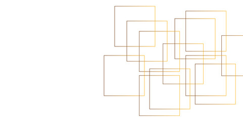 Abstract golden geometric square overlap layer lines on transparent background. Design geometric tile gold on black background. Vector seamless geometric pattern with squares.