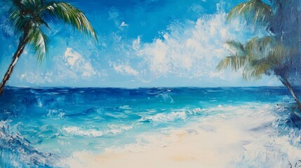 Fototapeta premium Tranquil Tropical Paradise with Crystal Clear Turquoise Waters