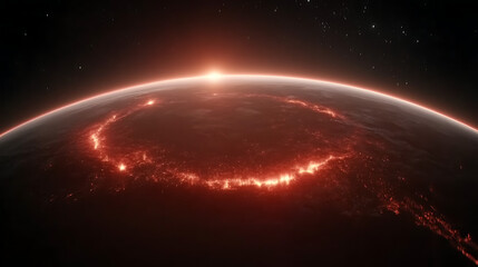 Obraz premium Aurora Glow Embracing Earth A Visual Spectacle of Cosmic Radiation and Terrestrial Brilliance