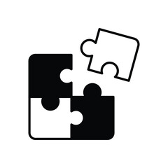 Puzzle Piece icon isolated on a white background. Vector illustration.